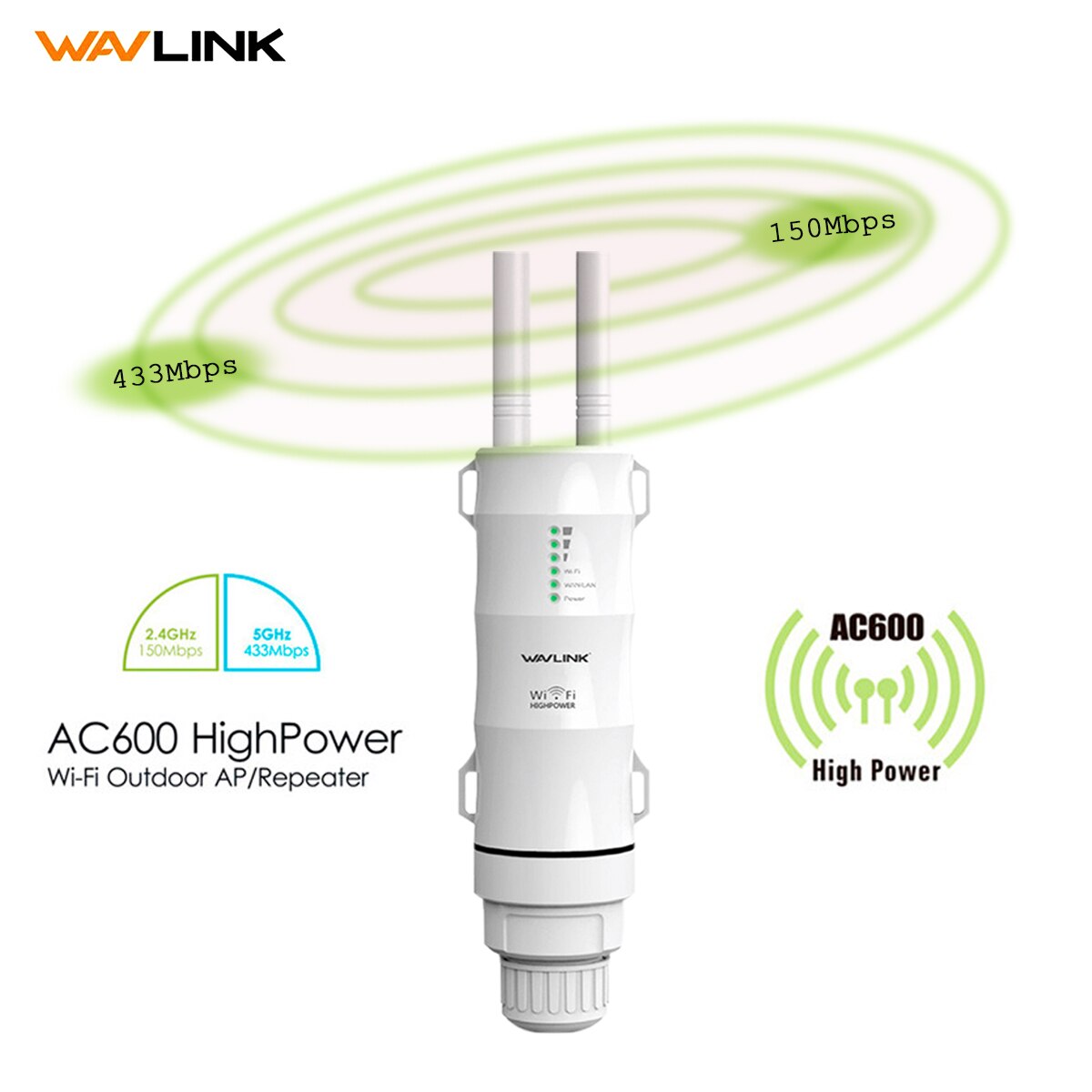 Wavlink Drahtlose Wasserdichte 2,4g/5g WiFi Repeater Signal Verstärker Wi-fi Extender Signal Booster Wps Verschlüsselung