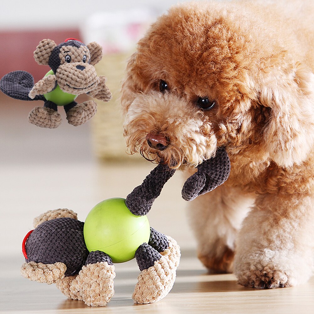Jouets en velours côtelé couinant pour chien, jouets en peluche en forme d'animal, produits couinants, Puzzle résistant aux morsures, jouet molaire interactif, accessoires pour animaux de compagnie