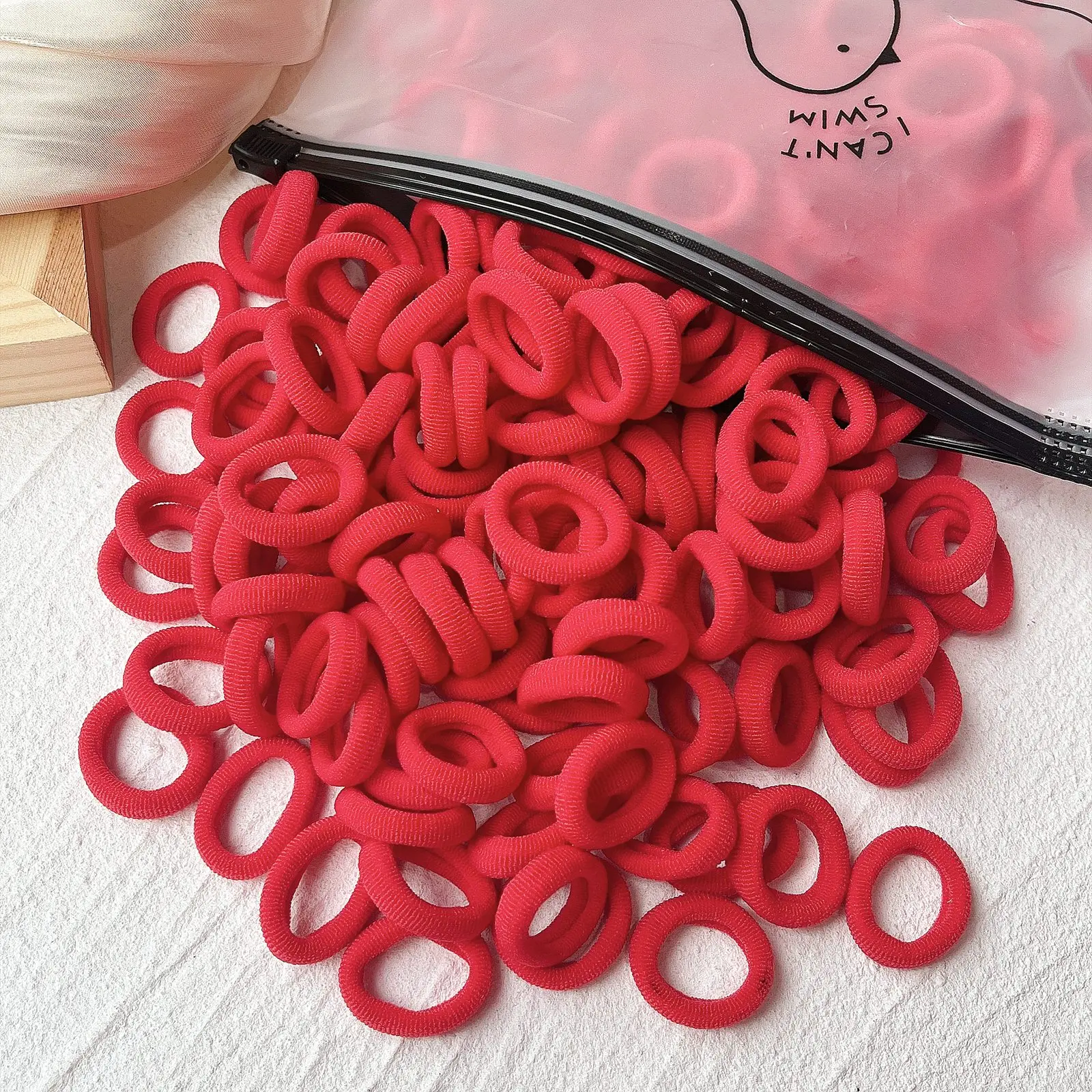 20/50/100 Uds. Lazos elásticos básicos coloridos de nailon para el cabello para niñas, coleta para sujetar, banda de goma, accesorios para el cabello para niños: XXS / Mandarina