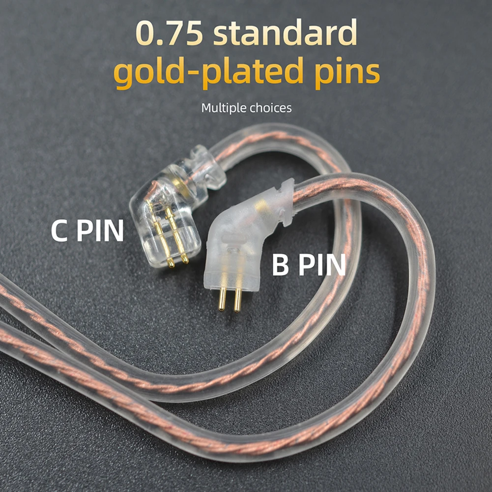 Cable Original KZ, Cable de auriculares giratorio de cobre de alta pureza para ZS3 ZS4 EDX ZSN ZST ASX EDX ZSX CA4 C12 C16 ZAX C10