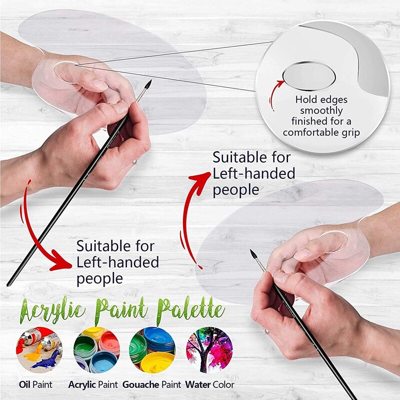 12 Packs Clear Acryl Verf Palet Art Palet Verf Lade 9.4X6 Inch Voor Olie Aquarel Diy Schilderen