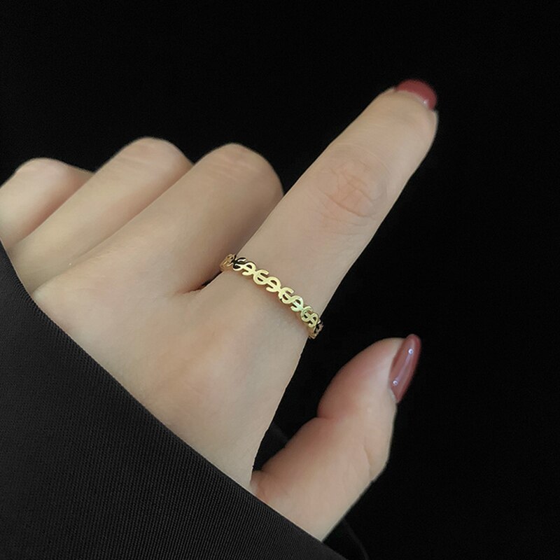 Shouman Rvs Gold Dollar Wijsvinger Gesp Joint Tail Wedding Ring Voor Vrouwen Mode-sieraden Accessoires: 10
