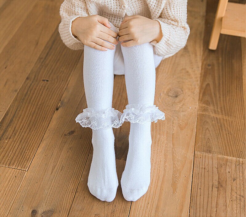 Nova marca de bebê collants crianças menina algodão quente meia-calça malha ballet menina algodão sólido estiramento primavera outono laço bonito 2019: WHITE / 0 and 1 Y