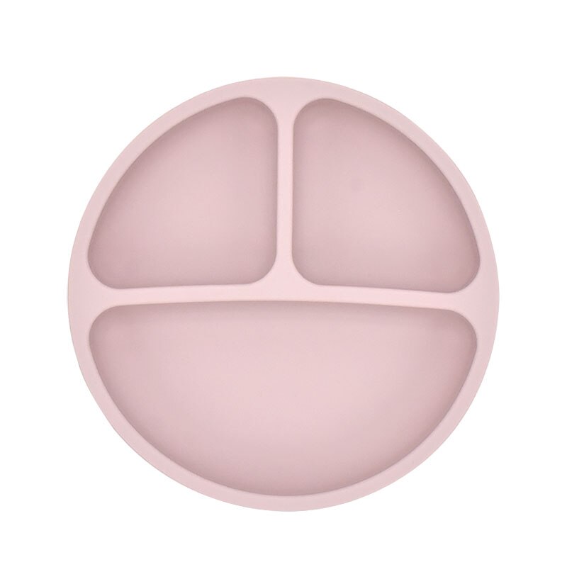 Assiette à manger en Silicone pour bébé, solide, mignon, dessin animé, vaisselle de pour bébé, formation, vaisselle, bol d'alimentation pour enfants: Purple Pink