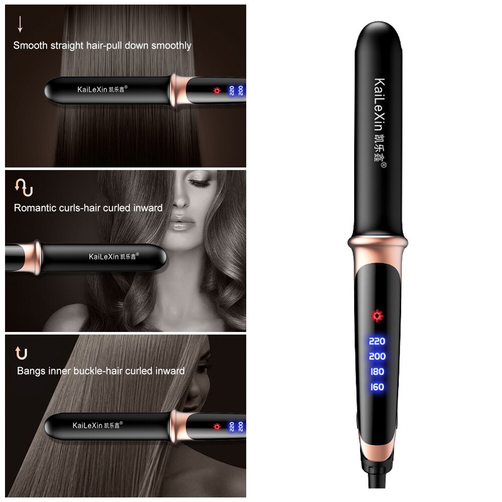 Fast Heat Curling Iron Hair Straightener Temperature Adjustment Flat Ceramic Heating Hair Straightening Iron Stylin