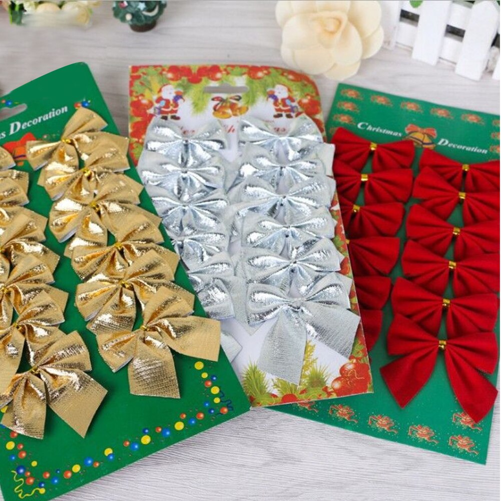 24 stuks mooie strik kerstversiering kerstboomdecoratie festival feest huis strikken kerstballen kerstballen jaardecoratie