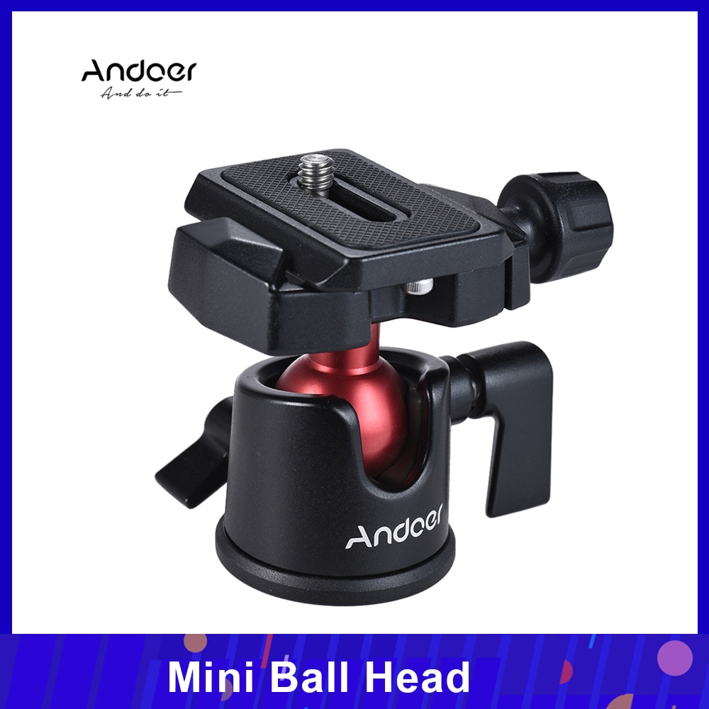 Andoer mini kuglehoved bordplade stativ stativ panorama fotograferingshoved til canon nikon sony dslr spejlløst kamera videokamera