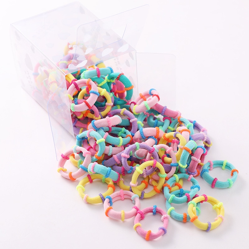 50Pcs Nylon Seamless Girls Hair Band Elastics Hair Rope Ties Child Kids Hair Ponytail Holders Headwear Accessories