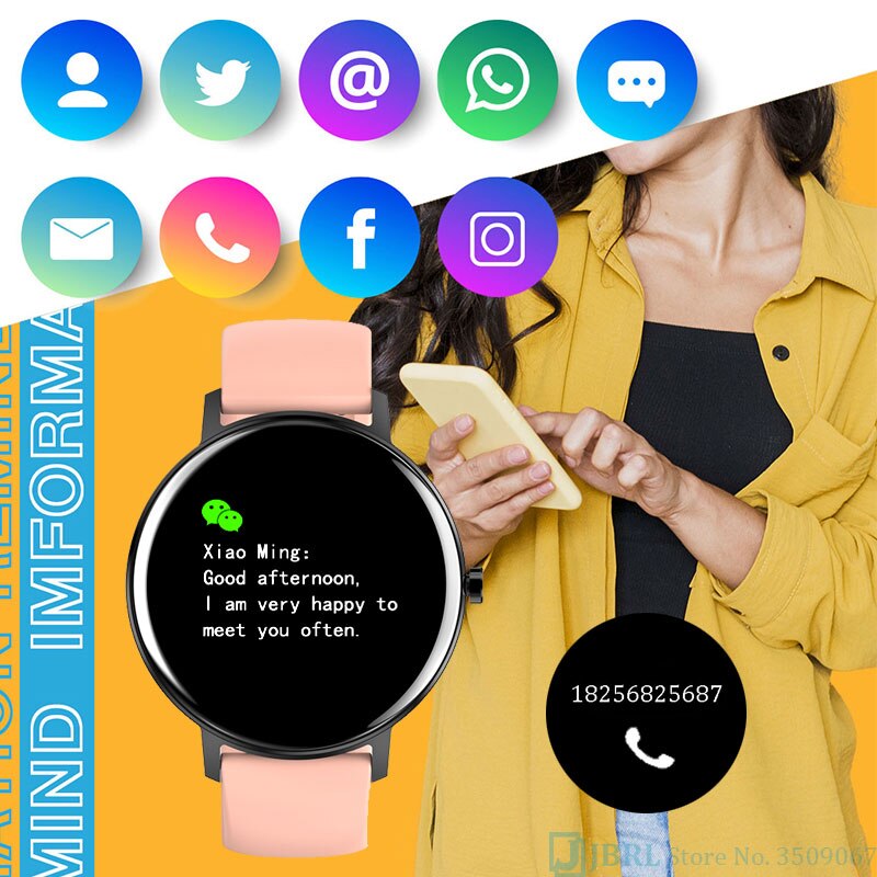 Rotondo Smart Band Donne Degli Uomini Braccialetto Intelligente Inseguitore di Fitness Per Android IOS Smartband Nuovo Full Touch Intelligente Wristband della Fascia di Polso