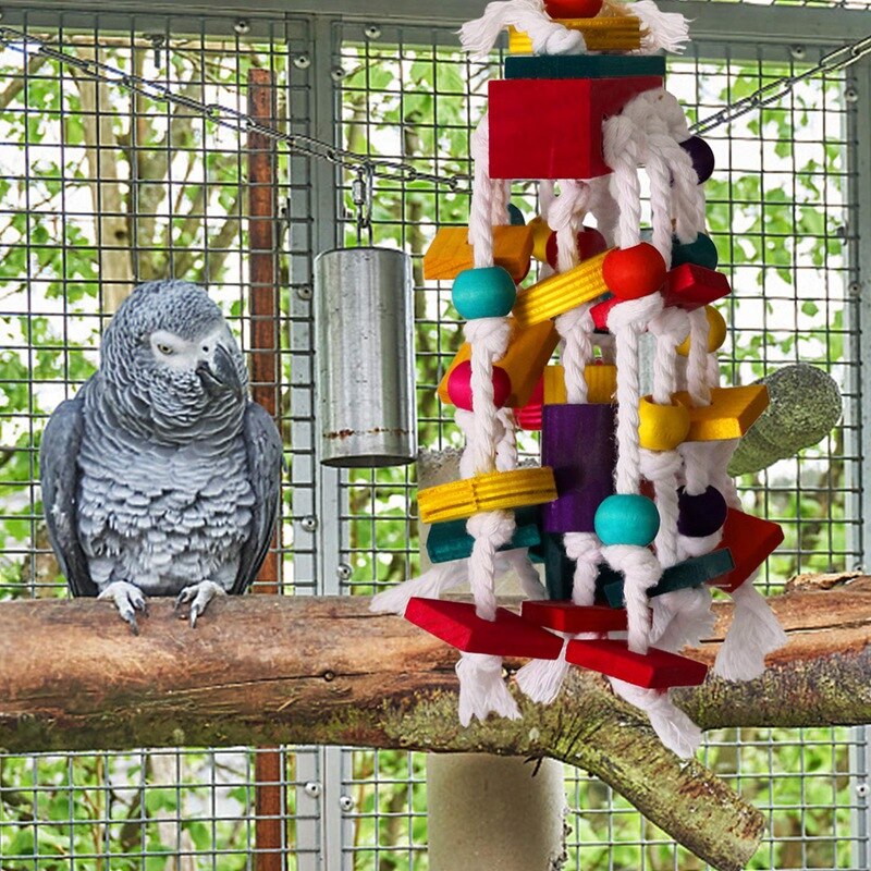 Papegaaienkooi Beet Speelgoed Vogel Kauwen Speelgoed Houten Blok Vogel Papegaai Speelgoed Voor Kleine En Middelgrote Papegaaien En Vogels