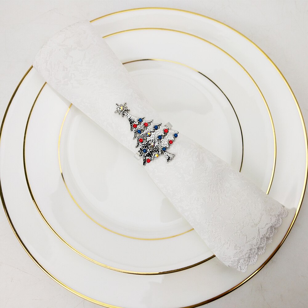 Juletræ servietringe metal guld serviet spænde serviet ring hotel restaurant bryllupsfest vest middagsbord decro
