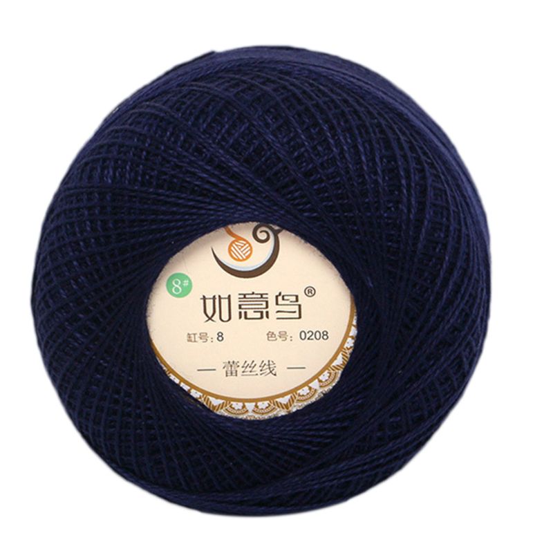 50g Thin DIY Cotton Lace Yarn Candy Color Crochet Hand-Woven Silk Light Thread F3MD
