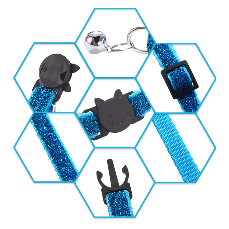 Collar brillante para gato, correa ajustable para el cuello, accesorios para mascotas, letras personalizadas perros mascotas collar perro arnes perro arnes perro pequeño mascotas perros accesorios collar para perro sum