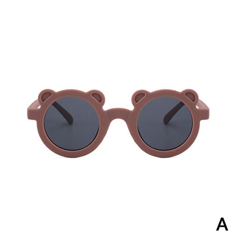 Mooie Leuke Kinderen Zonnebril Beer Vorm Frame Beat Bril Jongen Leuke Ronde Baby Voor Kinderen Brillen Straat Shades W2O7: A