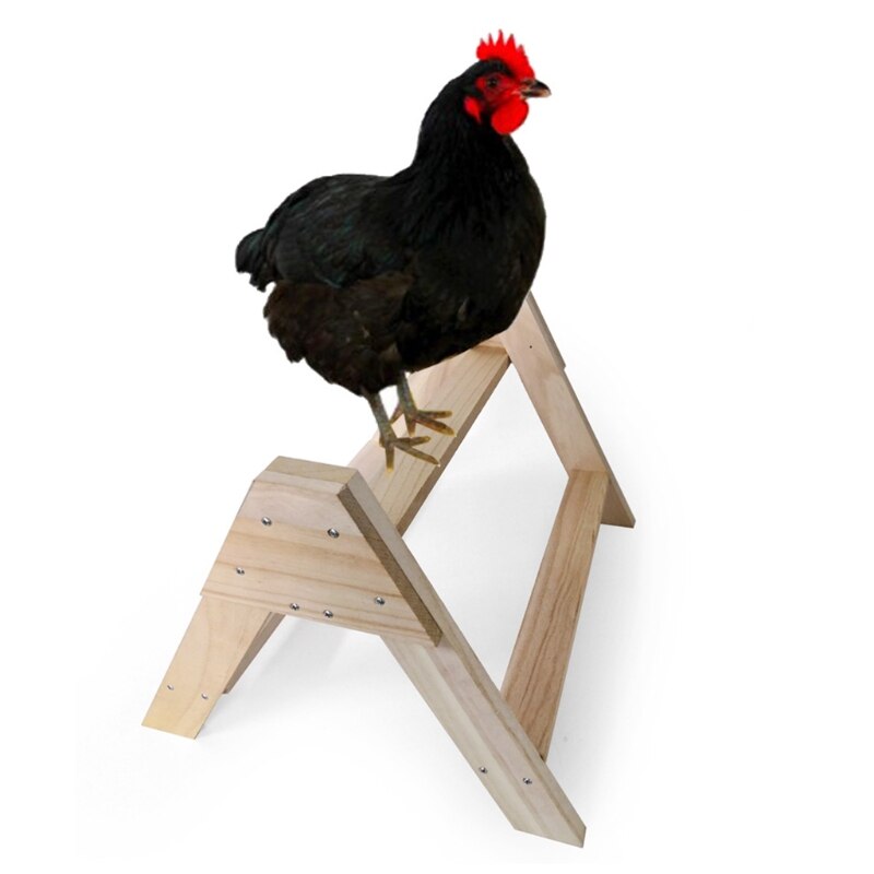 Chicken Perch Wood Stand for Pet Hens Large Bird Parrot Coop Roosting Handmade Wooden Tripod Stand