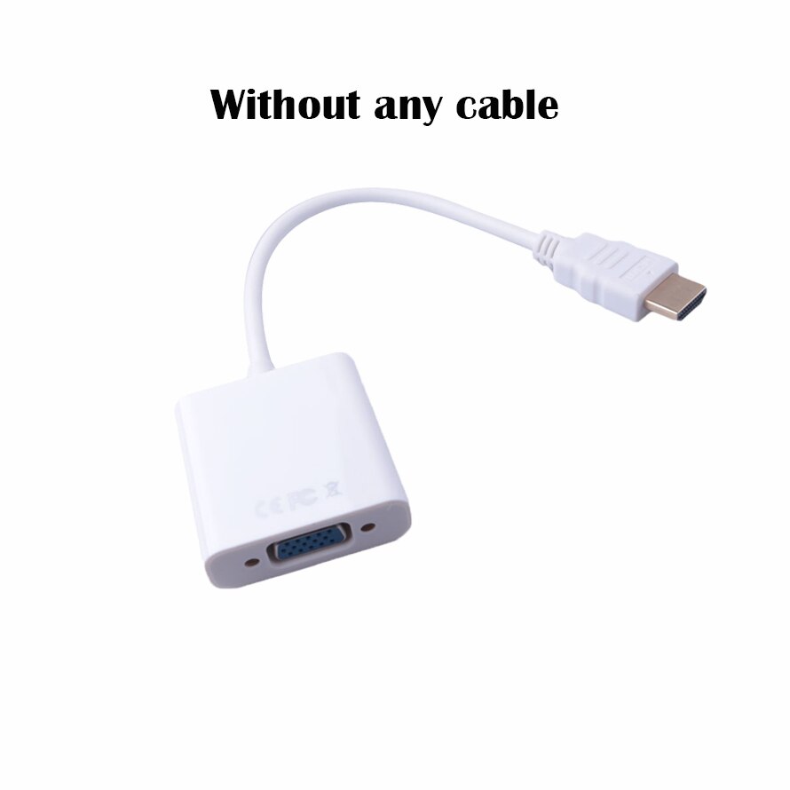 HDMI Male to VGA Female adapter with aduio cable HDMI splitter to VGA converter Digital Analog HD 1080p For PC Laptop Tablet: W-Without any cable