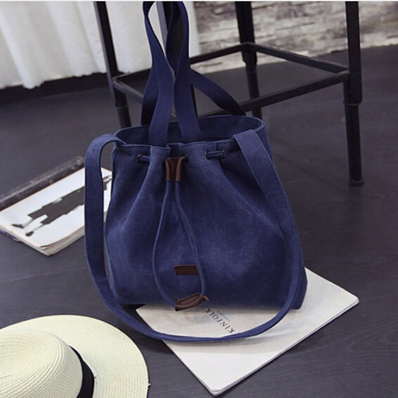 , bolso de lona de para mujer, bolso con cordón, bolso de cubo, bolso de mensajero, cartera, bolsos de: Blue