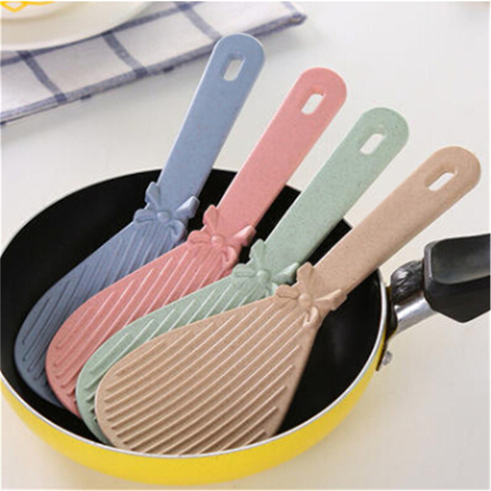 Ellenmar moderna cocina de comida cuchara de arroz con lindo Bowknot decorado trigo huele a cena cucharillas accesorios de cocina