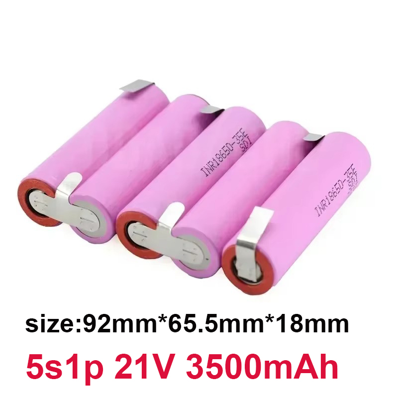 Customized5S2P 5S3P 5S4P 6S2P 8.4V 3.7V 10.8V 16.8V 18V 25.2V 18650 35E Battery Pack 3500mAh for Screwdriver Electric Drill Cell: Clear