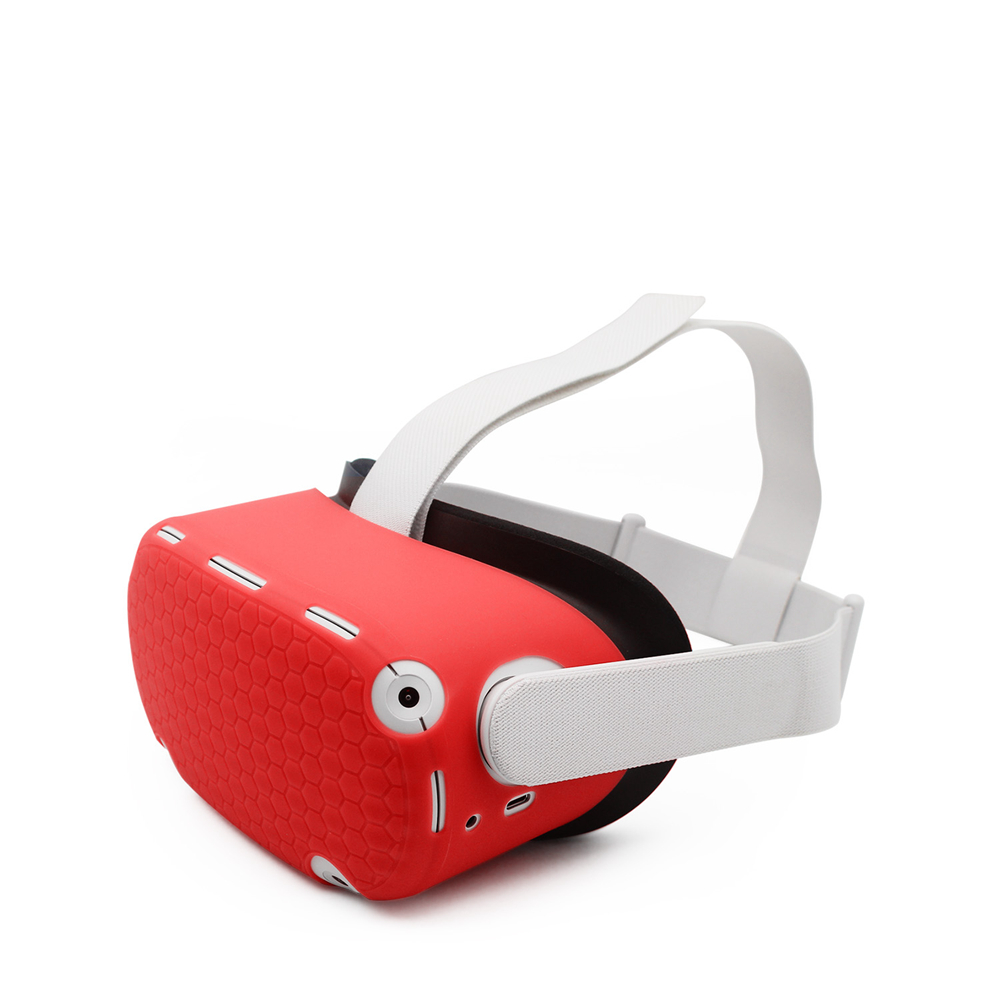Siliconen Beschermhoes Voor Oculus Quest 2 Vr Headset Helm Hoofd Shell Anti-Krassen Case Voor Oculus Quest 2 accessoires: Red A