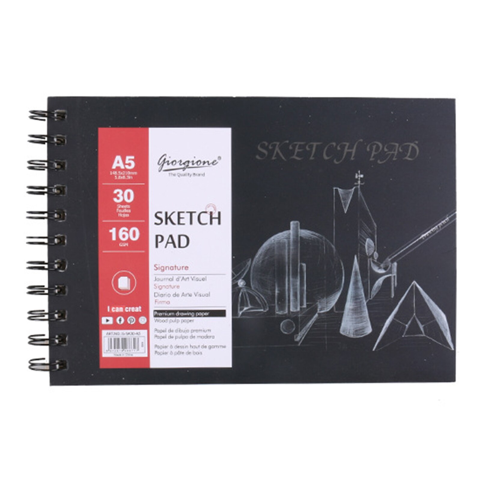Sketch Pad Hardcover Sketchbook Spiral Bound Drawing Notebook For Artist Students Best For Birthday Christmas Thanksgiving