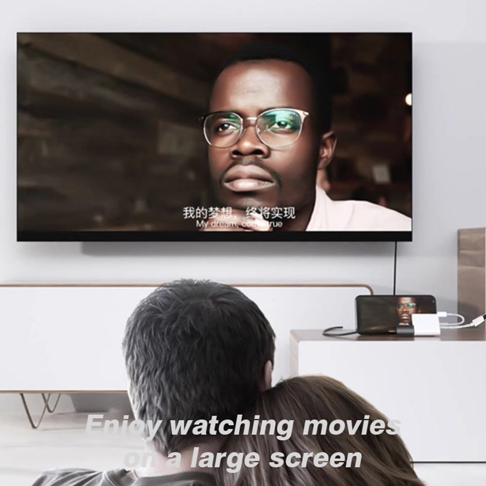 4k @ 60hz lightning/typ-c till hdmi hd-konverterare 1080p projektionslinjedisplayvideokonverterare för iphone 16 15 14 13 ipad macbook