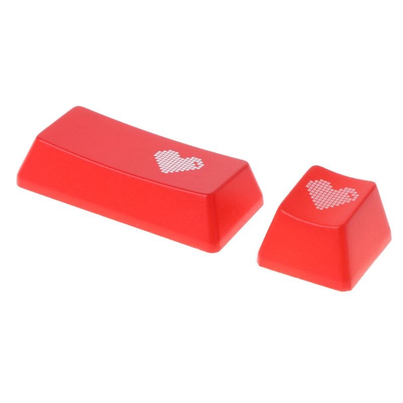 Red Love Heart Pattern Keyboard Keycap Mechanical ENTER/ESC Key Cap Hat for PC Computer Notebook Use Supplies