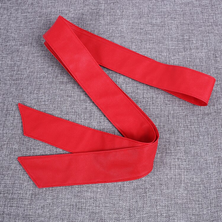 Cinture classiche in pelle PU per donna, cinture morbide Bowknot per donna senza fibbia coppia con giacca e piumino di lana: Rosso