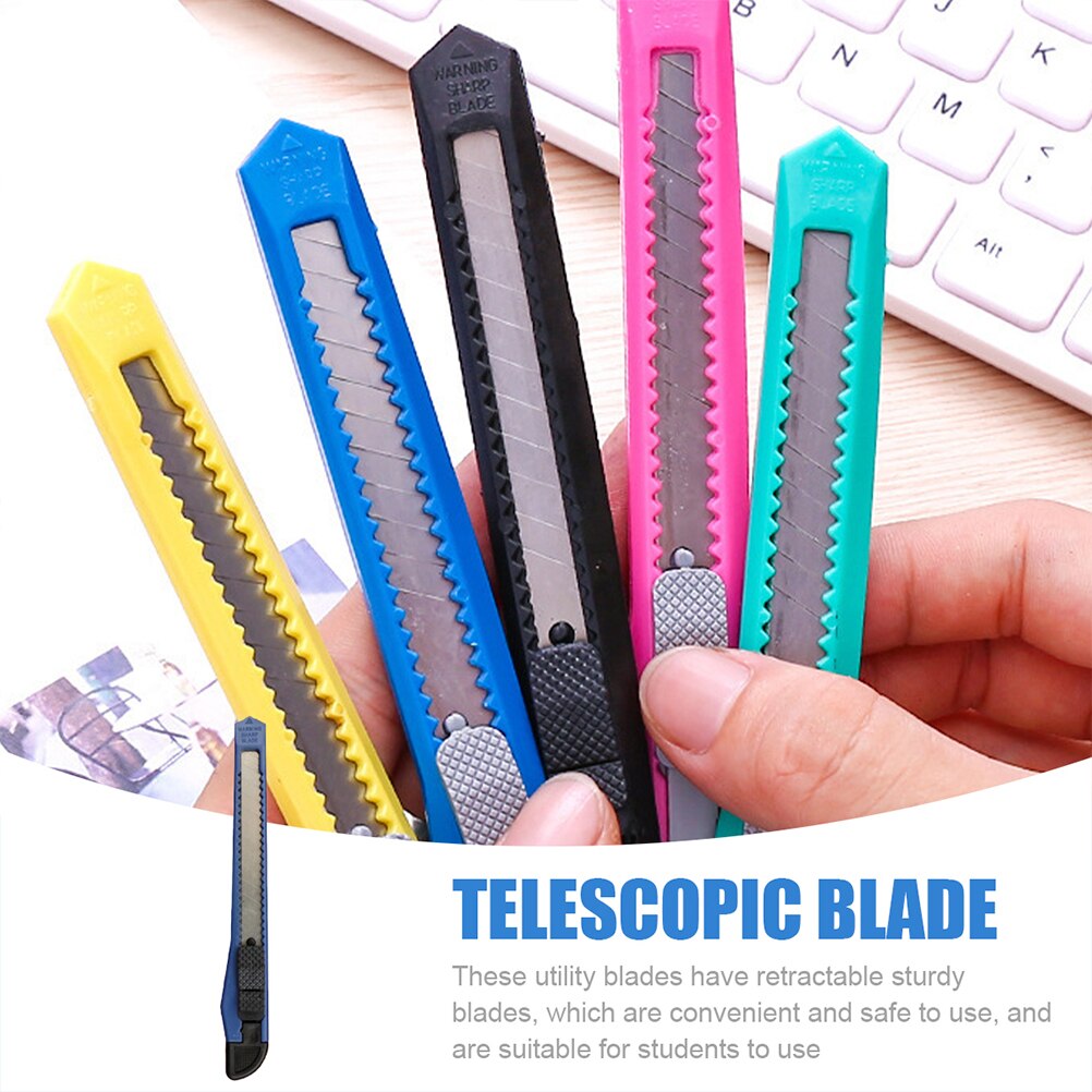 30Pcs Telescopic Box Cutters Metal Cutters Anti-rust Letter Cutters Portable Paper Cutter