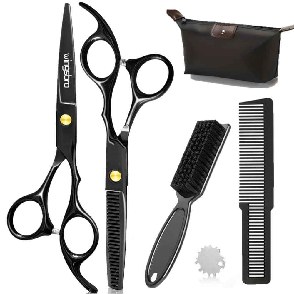 6,5 inch haarschaar set kapper kapsalon snijden dunner styling tools professionele kappersscharen kit: Paars