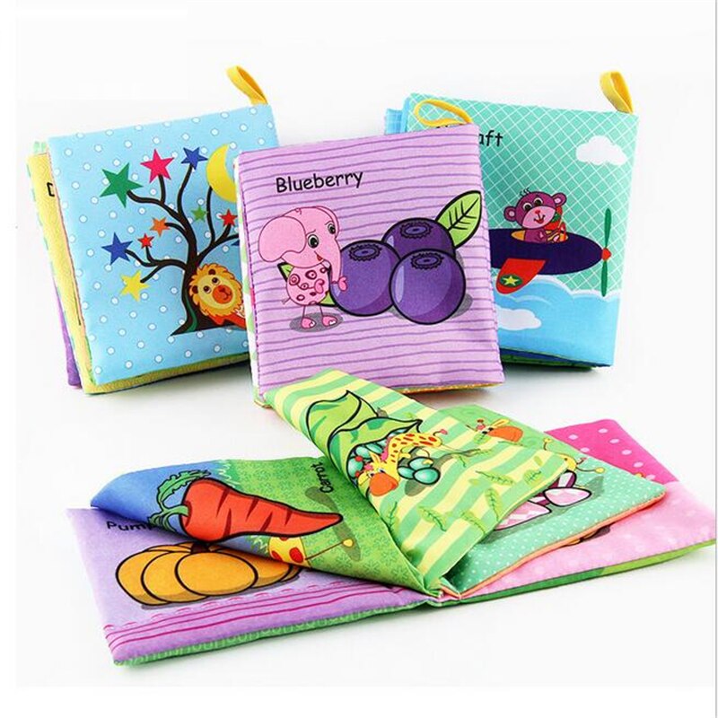 3pz Molle Del bambino Libro di Panno Animale Colori Forma di Apprendimento Precoce Giocattoli Educativi Giocattolo Sviluppo di Intelligenza per 0-12 mesi ZXH