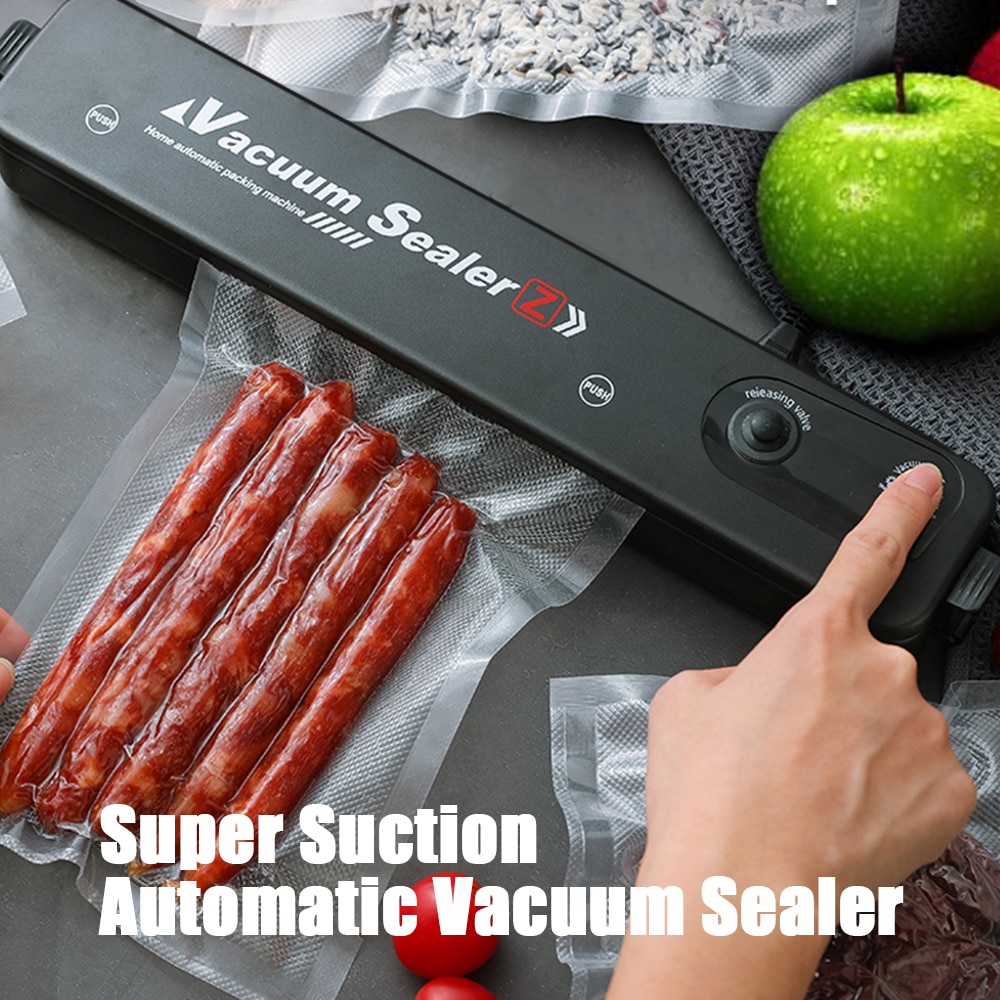 Automatische Keuken Vacuüm Voedsel Sealer 220V Commerciële Huishoudelijke Food Vacuum Sealers Verpakking Machine Met 10 Stuks Zakken