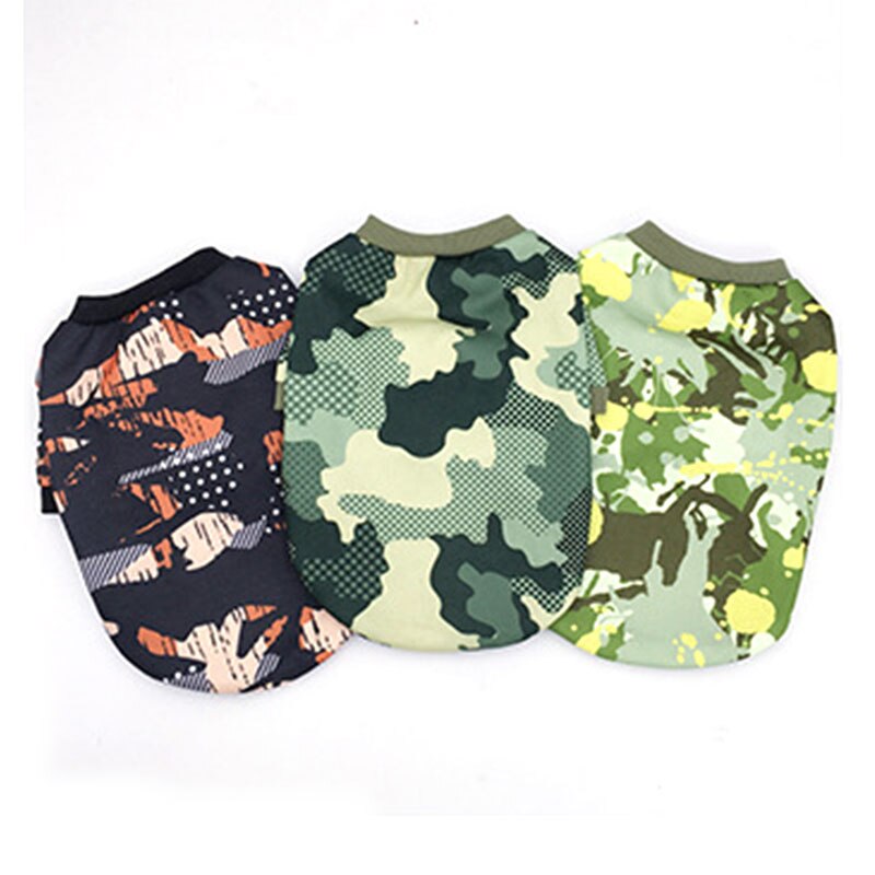Camouflage Printing Summer Pet Dog Clothes for Dogs Soft Cotton Clothes Dog Vest Breathable T shirt for Cat Small Dogs XS-XL