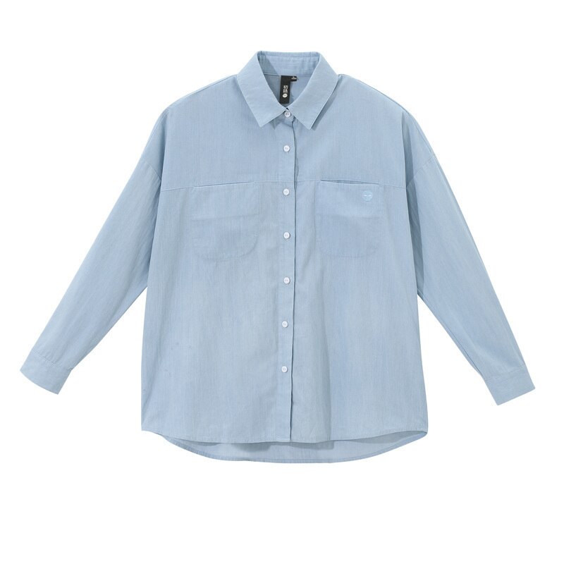 Toyouth Women Blouse Autumn Casual Jeans Blue Tops Long Sleeve Loose Cotton Shirts