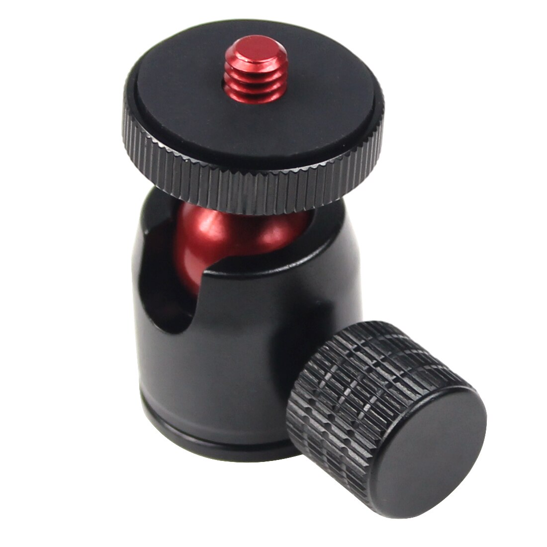 Mini BallHead 360 Swivel 1/4 Screw Tripod Ball Head Lock Knob for DSLR Camera Monopod Flash Light Stand Video Photo Accessories: Red