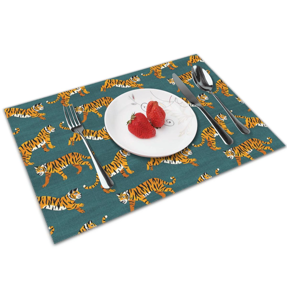 Bengalen Tigers Navy Masker Door Tigatiga Placemats Voor Eettafel Set Van 4 Washble Hittebestendige En Antislip wasbare Placemats: Default Title