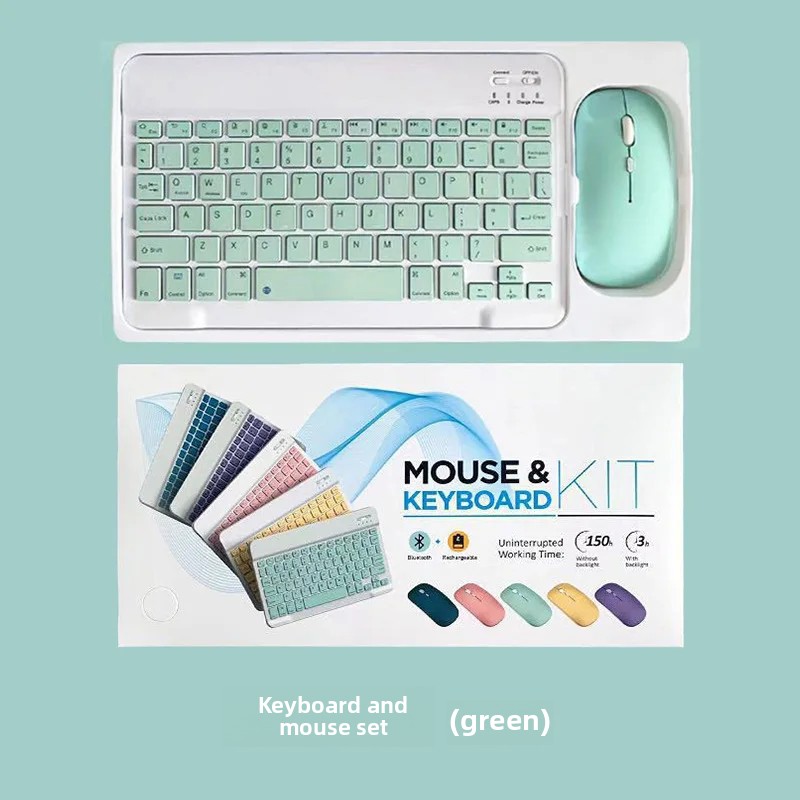 Bluetooth Keyboard Mouse Set for iPad Mobile Phone Tablet 10 Inch Small Language Bluetooth Keyboard Suitable for Office And Comp