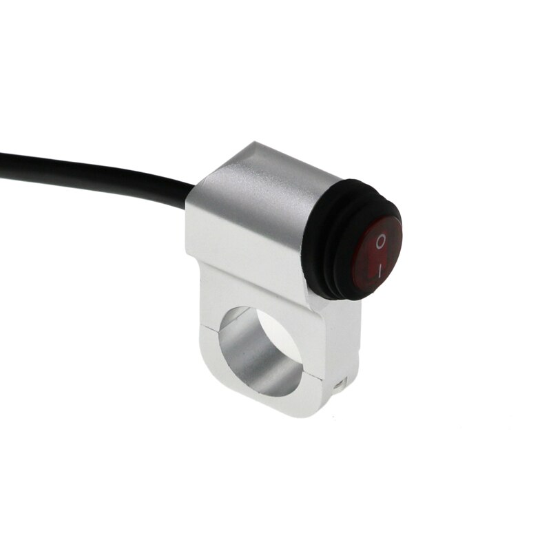 MoFlyeer 7/8" 22mm Motorcycle Aluminium Alloy Switches Waterproof Headlight Switch and 3 Wires with Red Led Light 12v: Silver