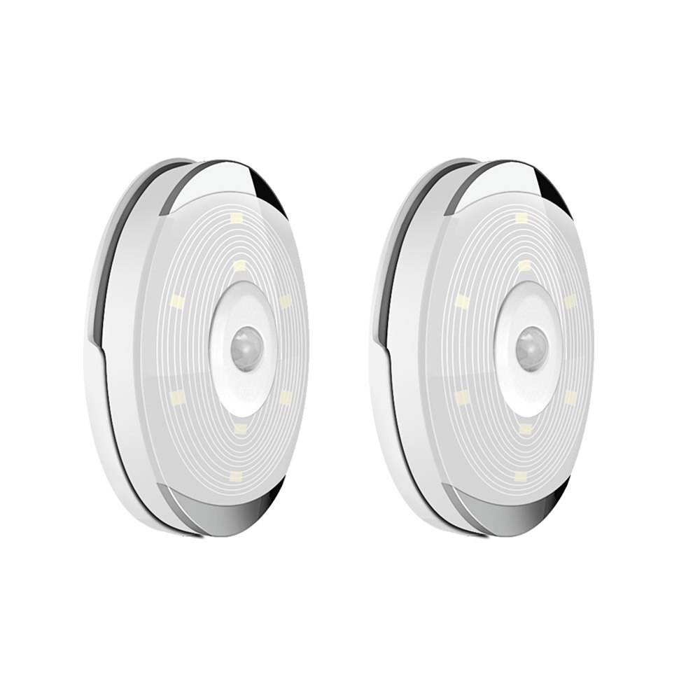 Night Light Battery Power Motion Sensor Light for Wardrobe Closet Stairs Kitchen Bedroom Cabinet Light Led Bulbs Night Lamps: 2 Lamp