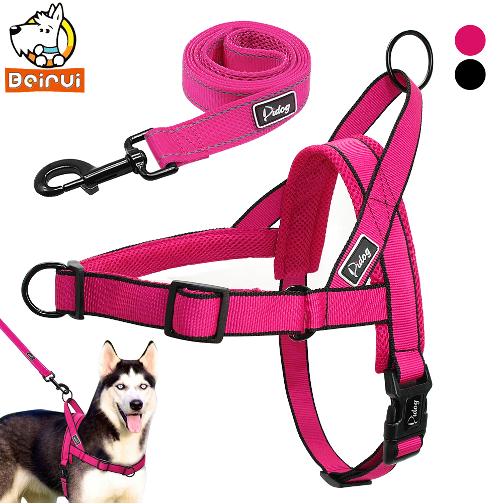Nylon Verstelbare Ademend Harnassen Leads Sets voor Kleine Medium Grote Honden Husky