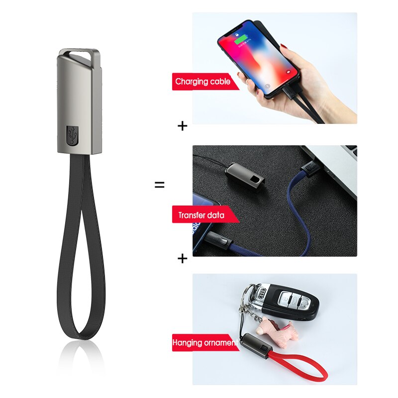 Mini Sleutelhanger Micro Usb Charger Gegevens Charging Kabel Type C Usb Snel Opladen Data Cord Kabels Armband Kabel