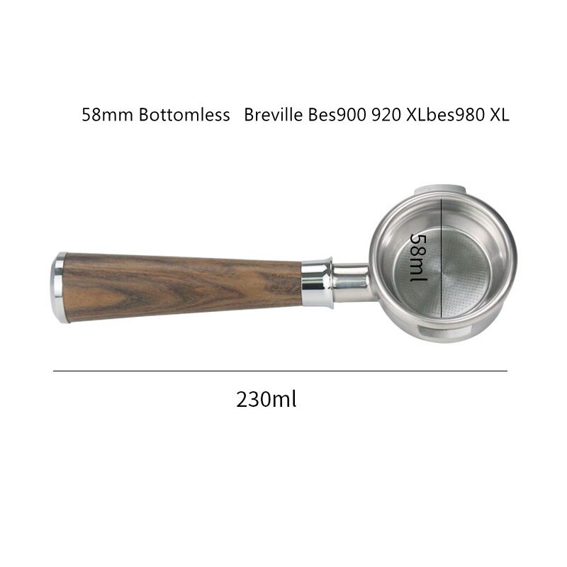 58Mm Bodemloze Koffie Handvat Filterhouder Voor Breville Bes900 920 XLbes980 Xl Koffie Machine Coffeeware Makers Filter Mand: 58mm-A2
