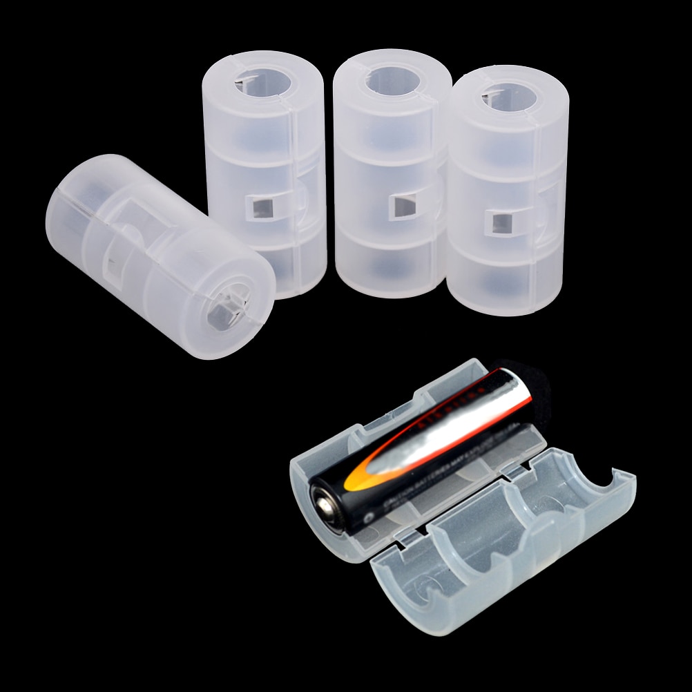 4 Stks/set Aa Batterij Maat C Batterij Gevallen Box Adapters Converter Houder Switcher Converter