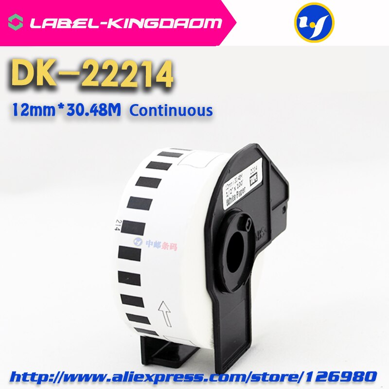 5 påfyllingsruller kompatible dk -22214 etiketter 12mm*30.48m kontinuerlig kompatible til bror etikettskriver hvit farge dk -2214