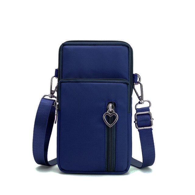 Yogodlns Crossbody Bags For Women Waterproof Nylon Multifunction Casual Small Bag Mobile Phone Case Crossbody Bag Sports Purse: darkblue