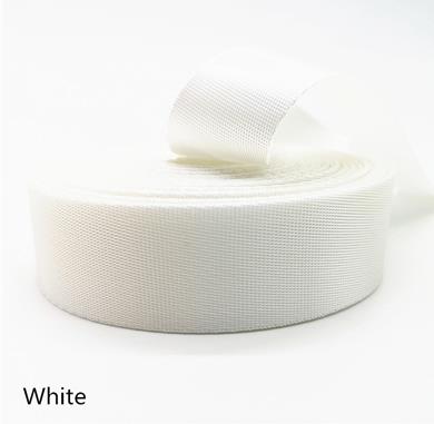 Bande adhésive en tissu Nylon épais | 10M 1.5 pouces 38mm rouge jaune blanc argent bleu noir pour la fabrication de bandes, bracelet de sacoche: white