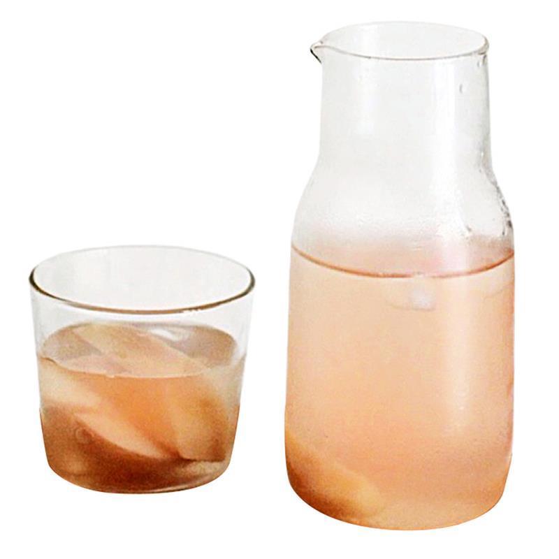 Jarra de cristal resistente al calor de estilo japonés para una persona, jarra de poca capacidad con juego de tazas, hervidor frío transparente, utensilios para beber