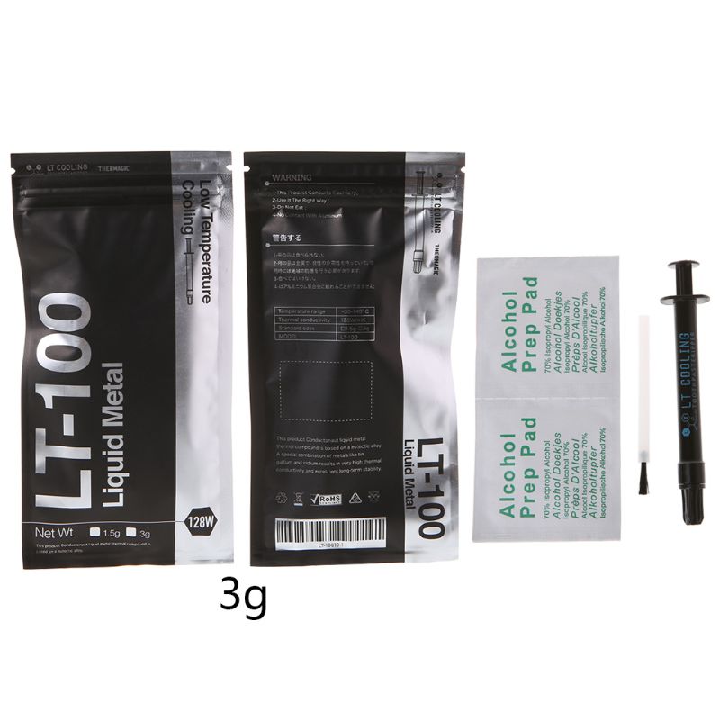 Pasta conductora térmica de Metal para LT-100, pasta líquida para refrigeración de CPU GPU, Ultra 128W/mK 1,5g, 3g: 2