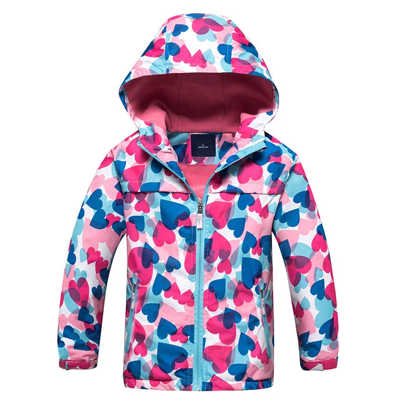 Piger vandtæt jakke børns udendørs vindtæt varm vindjakke frakke udendørs camping bjergbestigning hættekappe: Himmelblå