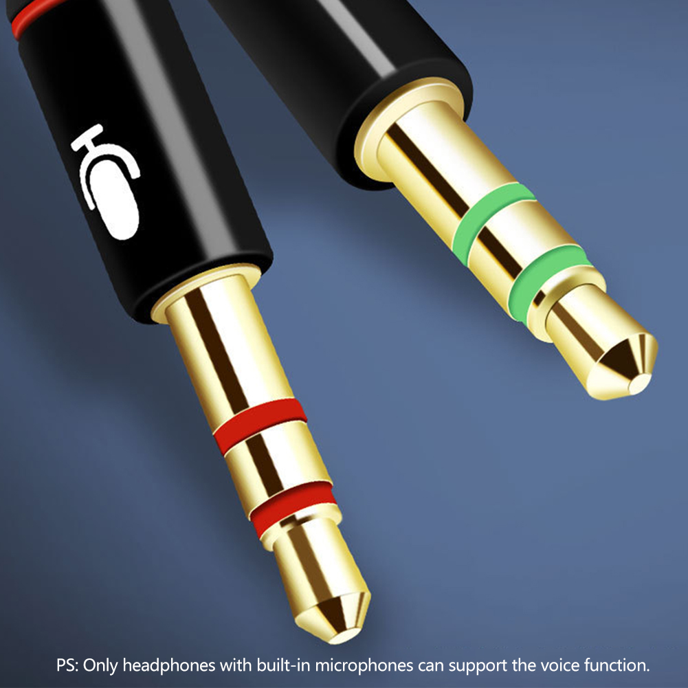headset-splitter trrs 3.5mm hunnkontakt til til 3.5 trs hannkontakt hodetelefon-mikrofonadapter konverteringskabel til stasjonær bærbar pc